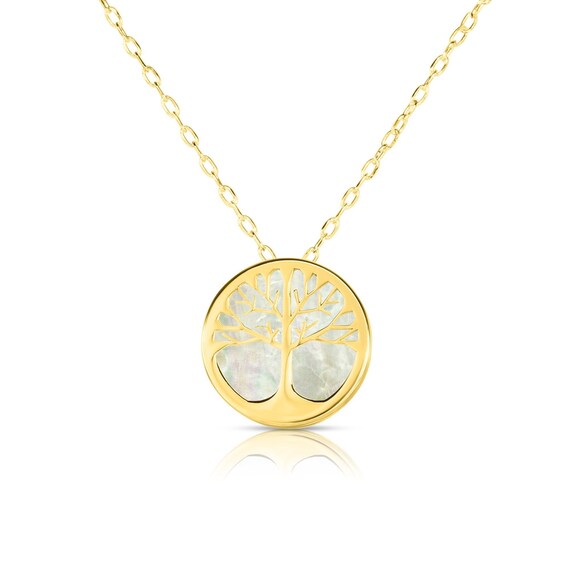 14kt Gold Mother of Pearl Tree of Life 