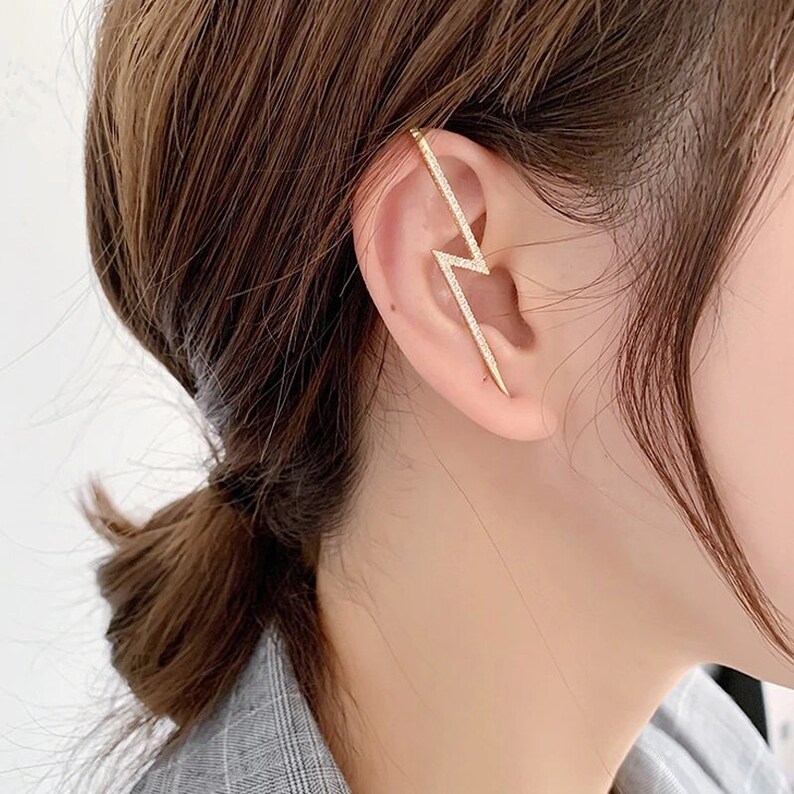 Pave lightning bolt earrings Clearance