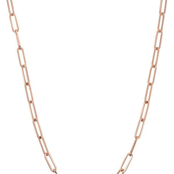 Gold Paper Clip Necklace Etsy