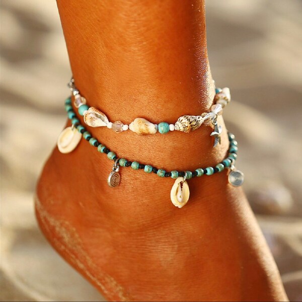 Seashell Anklet Etsy