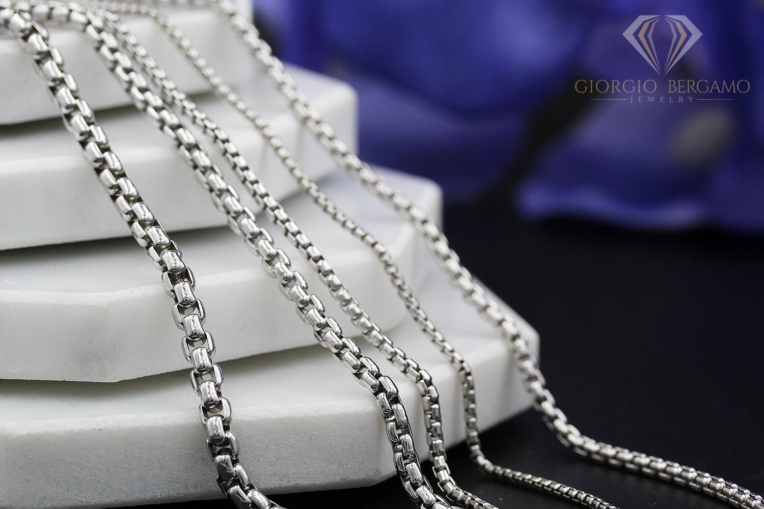 925 Sterling Silver Italian 3.5mm Round Box Chain FREE Etsy