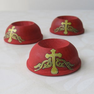 Serbian Orthodox Easter Egg Holder, Čuvarkuća Guardian Egg Red Wooden Stand , Serbian Easter Hristos Vaskrse egg Ornament, Serbian Gift