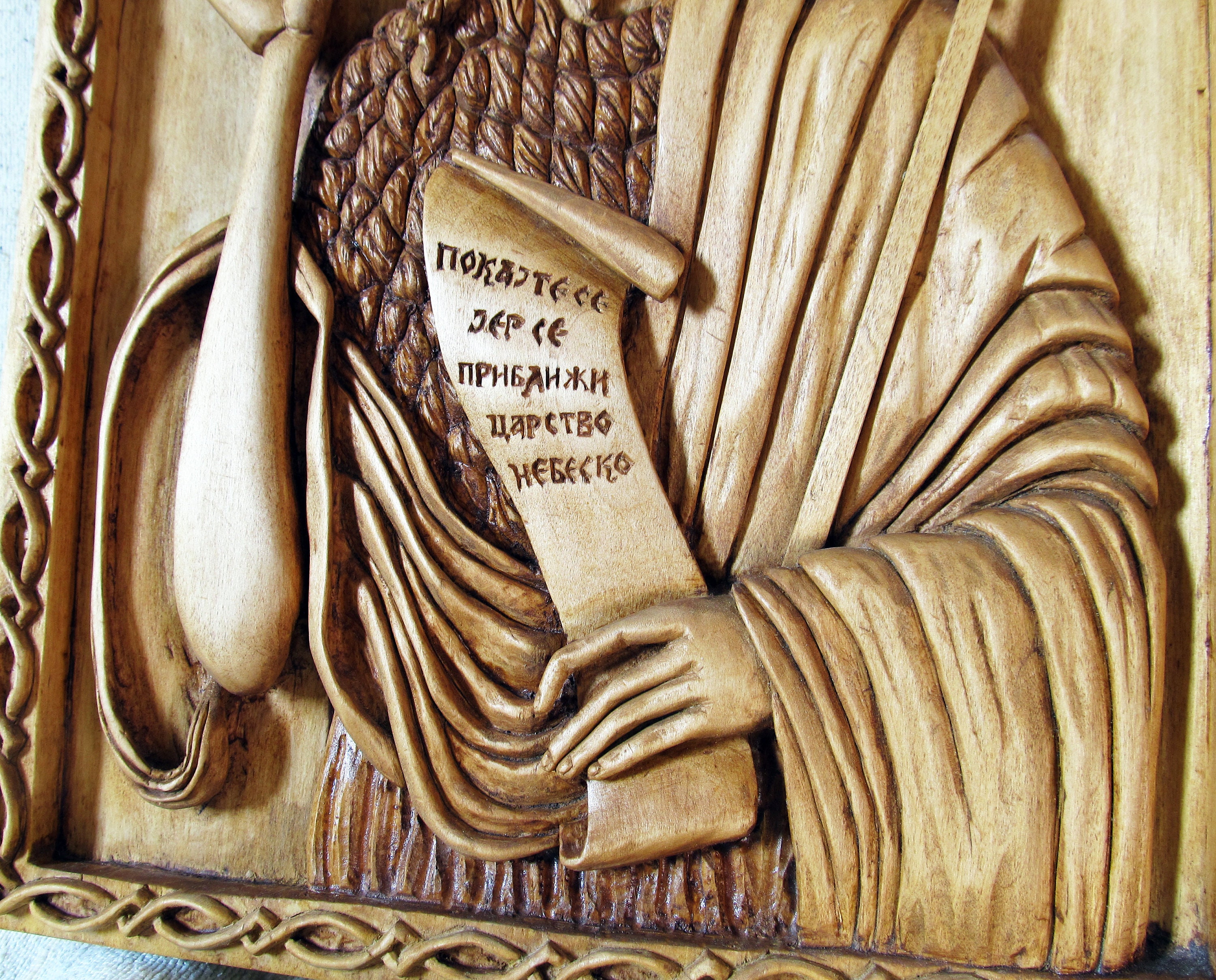 Orthodox Wood Icon Saint John the Baptist Handmade Carving, Orthodox ...