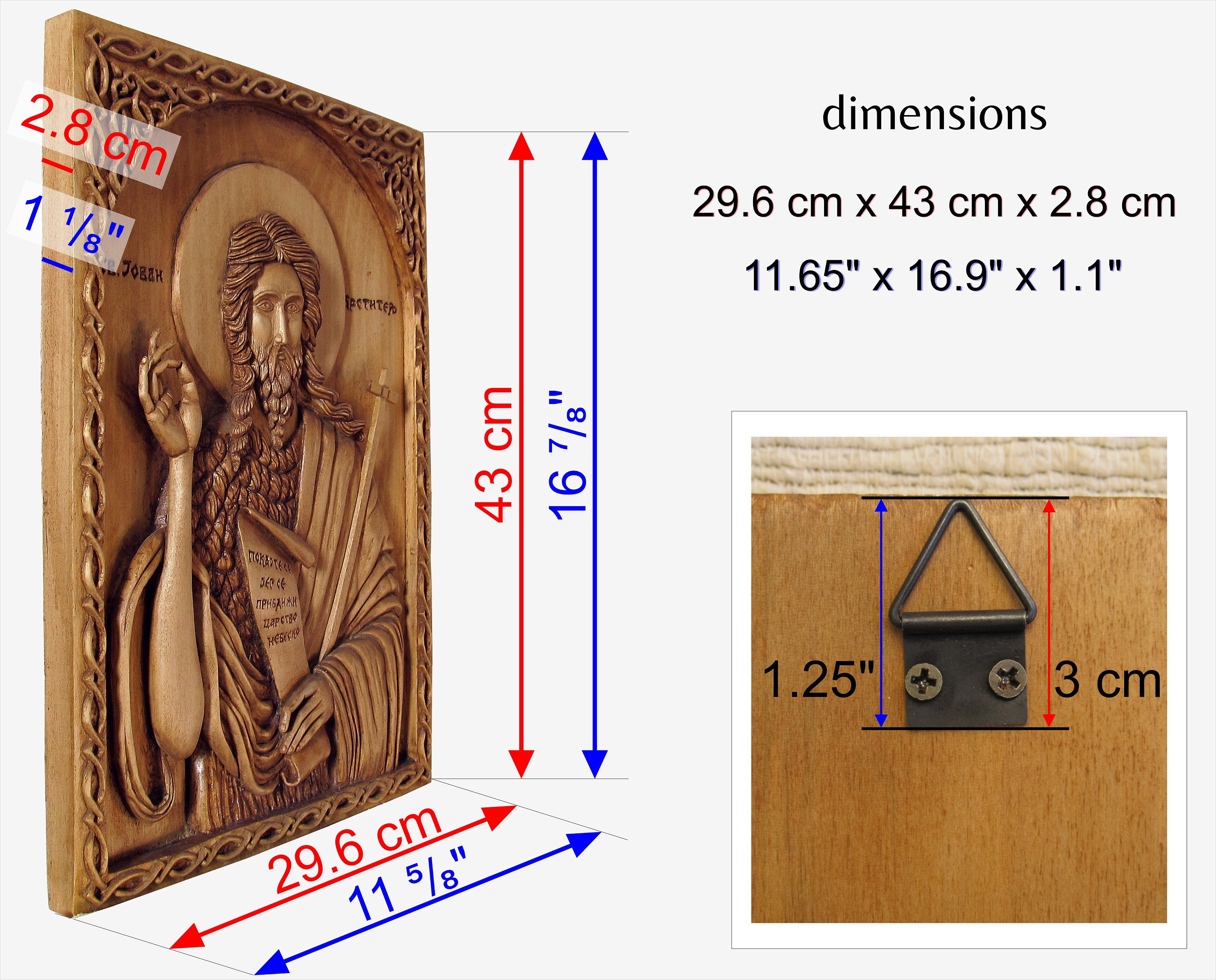 Orthodox Wood Icon Saint John the Baptist Handmade Carving, Orthodox ...
