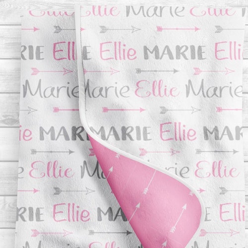 Personalized Baby Girl Blanket Arrow Baby Blanket Etsy