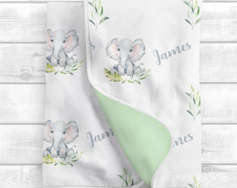 Personalisierte Baby Jungen Decke - Elefant Baby Decke - Baby Name Decke -Baby Shower Geschenk - personalisierte Baby Geschenk -Custom Swaddle