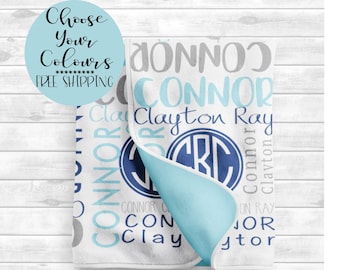 Personalized Baby Blanket Boy, Monogrammed Baby Name Blanket, Hospital Take home Blanket, Baby Shower Gift, Newborn Photo Prop, Swaddle