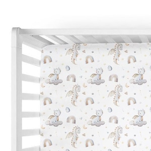 Baby Boy Dragon Crib Sheet- Custom Dragon Crib Bedding. Dragon Baby Boy Shower Gifts. Dragon Nursery- Magical Baby Boy Bedding