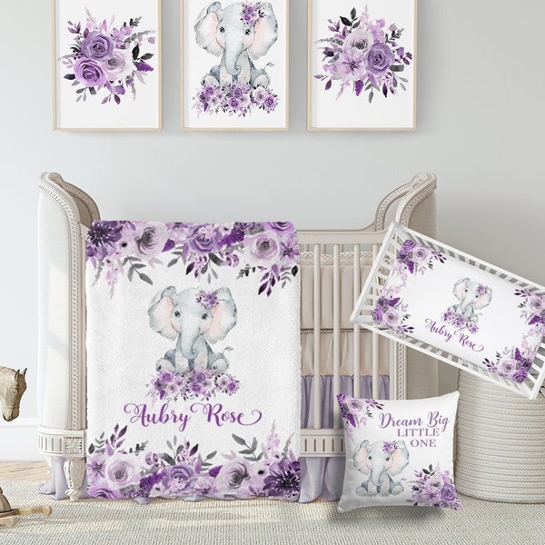 Purple Crib Bedding Etsy