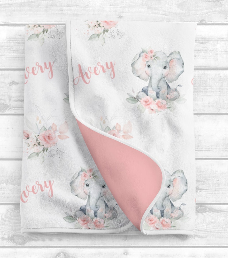 Personalized Baby Girl Blanket Pink Floral Baby Blanket Etsy