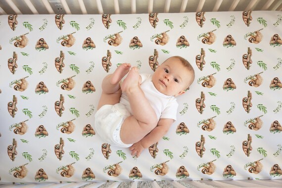 Sloth baby crib sheets sale