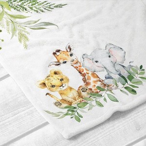 Safari Milestone Blanket Boy, Personalized Baby Boy Blanket, Safari Animal baby Blanket, Custom Blanket, Baby Gift, Baby Shower Gift SM114 image 3