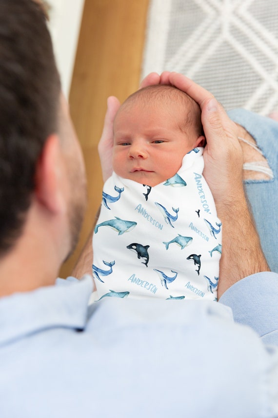 Personalized baby boy swaddle sale