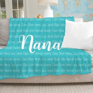 Mom Christmas Gift, Mothers Day Blanket, Personalized Family Blanket,  Personalized Mom Gift, Personalized Blanket for Grandma, Custom Throw