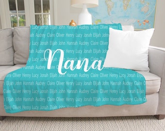 Mom Christmas Gift, Mothers Day Blanket, Personalized Family Blanket,  Personalized Mom Gift, Personalized Blanket for Grandma, Custom Throw