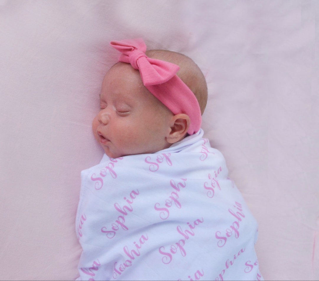 Personalized Baby Blanket Girl, Rainbow Baby Name Blanket, Hospital