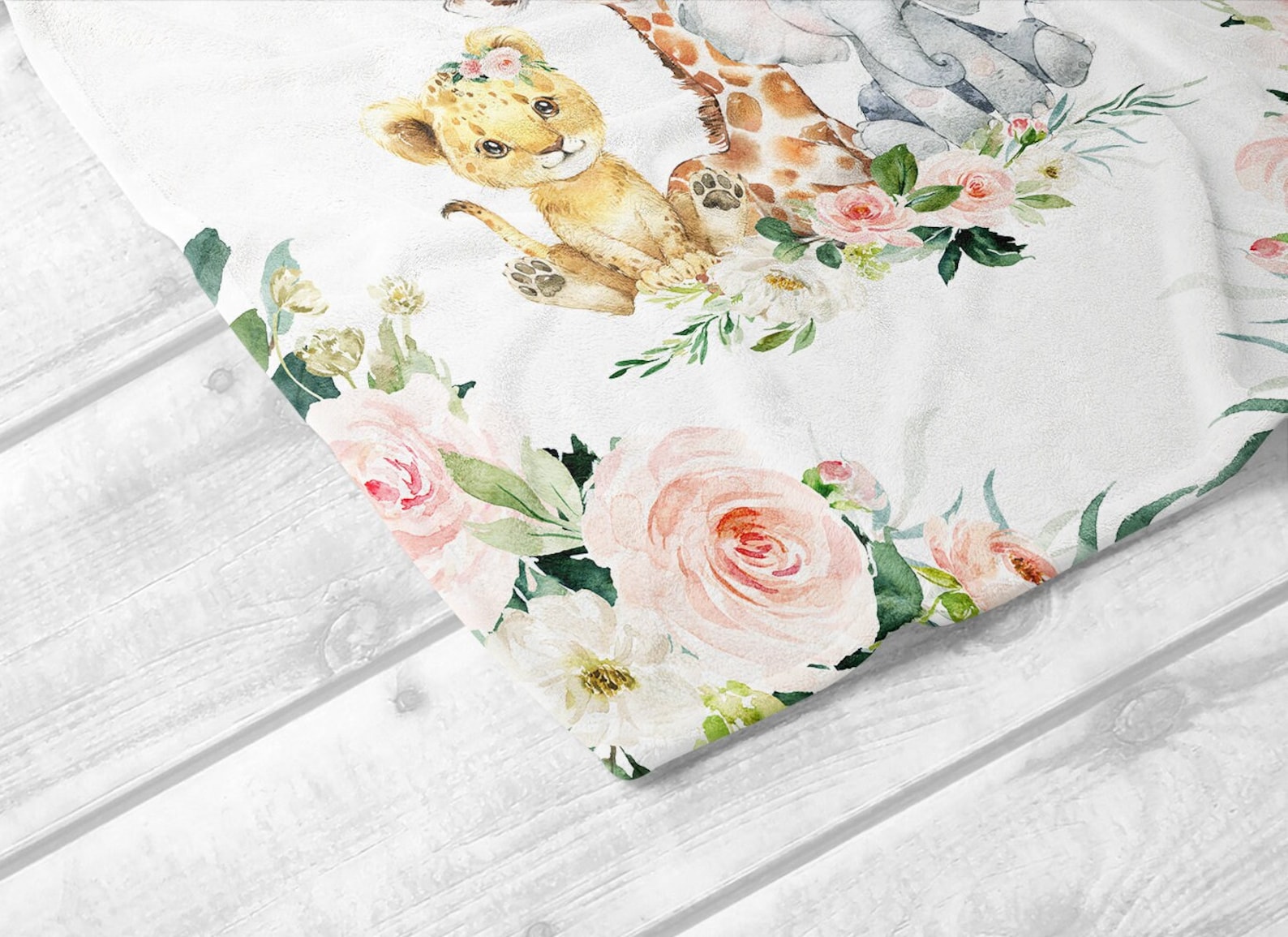 Baby Girl Safari Crib Bedding Set personalized Baby Girl Etsy