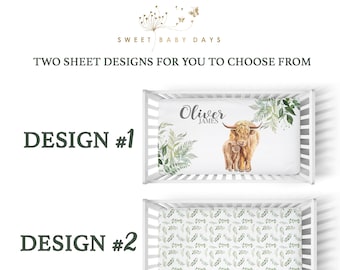 Duckbe - Juego De Ropa De Cama Para Cuna De Bebé, Diseño De Vaca Highland, 3 Piezas, Manta Suave Y Elegante, Sábana, Funda De Almohada Para Recién