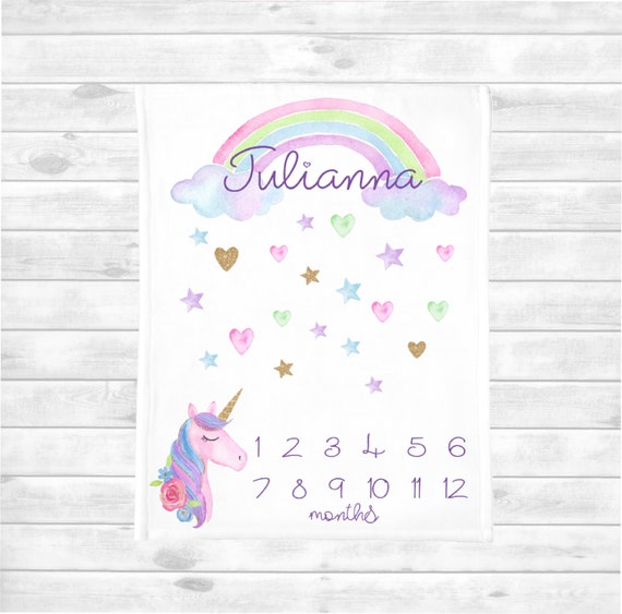 unicorn milestone blanket