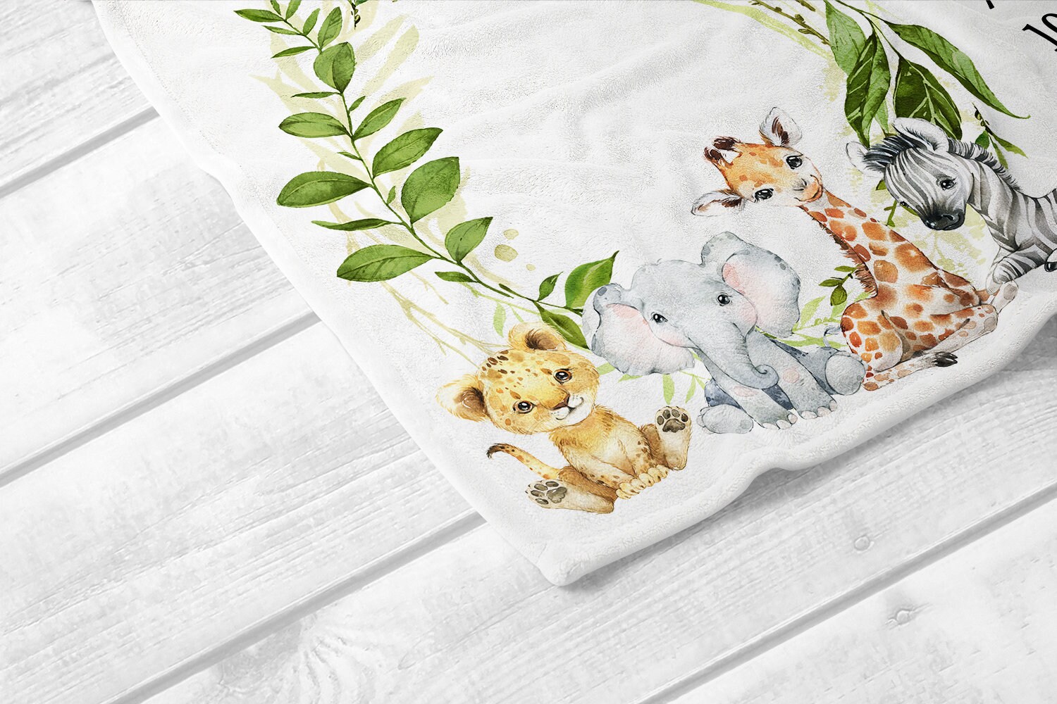 Safari Milestone Blanket Boy, Personalized Baby Boy Blanket, Zoo Animal ...