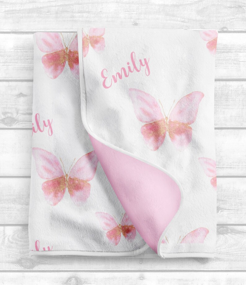 Personalized Baby Girl Blanket Butterfly Baby Blanket Girl Etsy