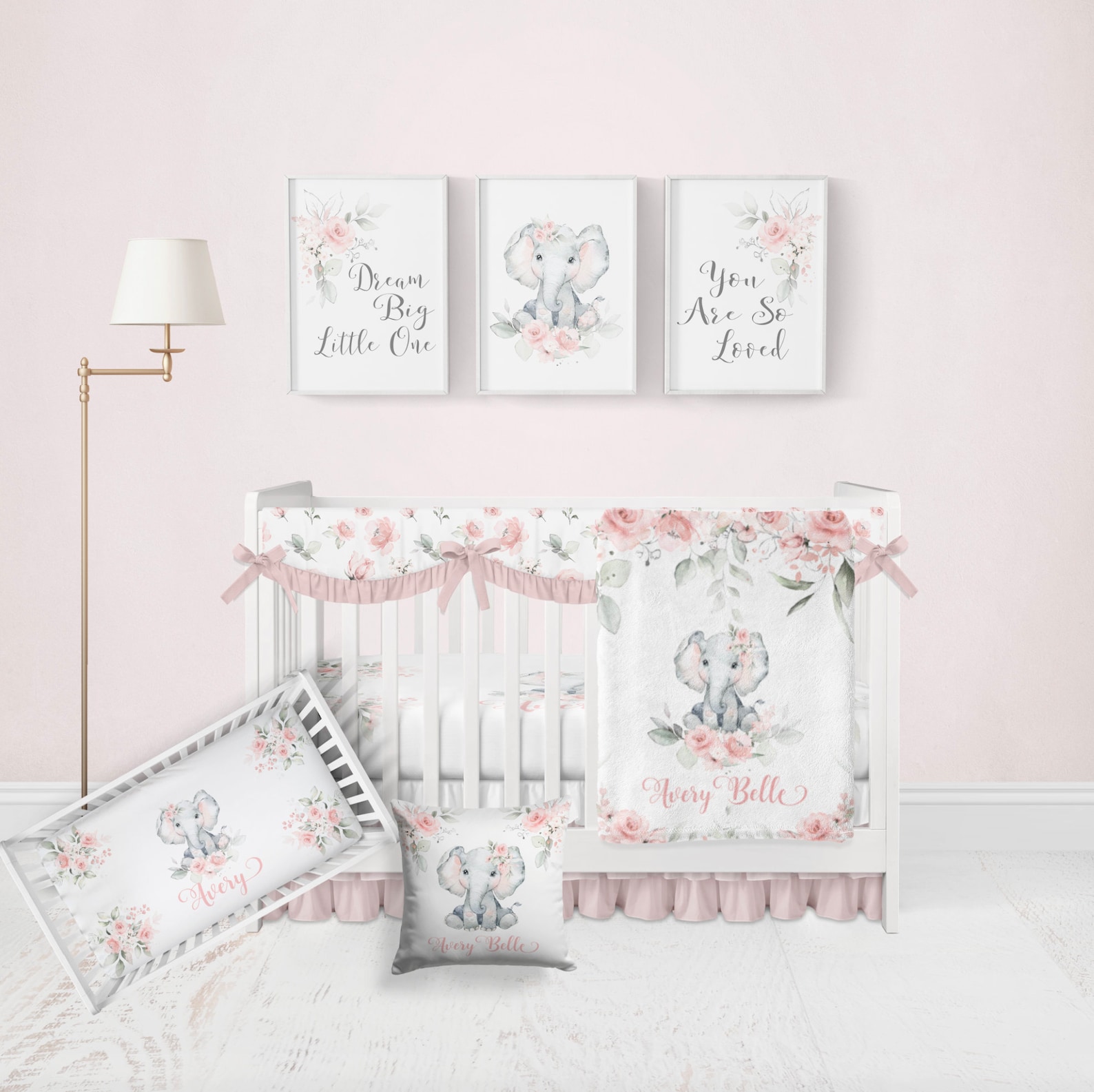 Baby Girl Elephant Nursery Wall Art Floral Animal Set Of 3 Printable baby-girl-elephant-nursery-wall-art-floral-animal-set-of-3-printable