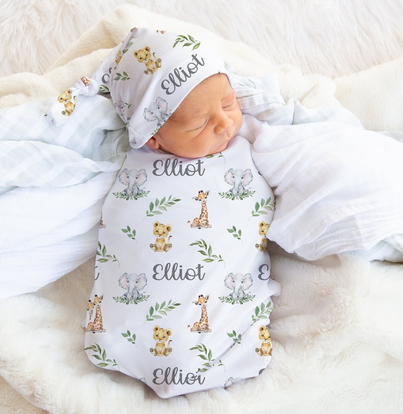 Safari Animal Crib Bedding Set personalized Baby Boy Blanket Etsy