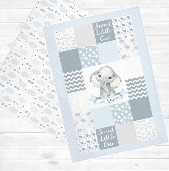 Personalisierte Elefanten Babydecke Baby Boy Quilt Minky - Etsy Österreich