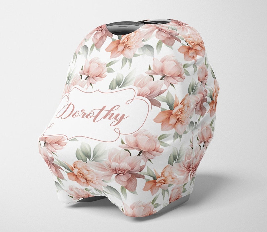 Personalized Car Seat Canopy Girl Stretchy Car Seat Cover Etsy