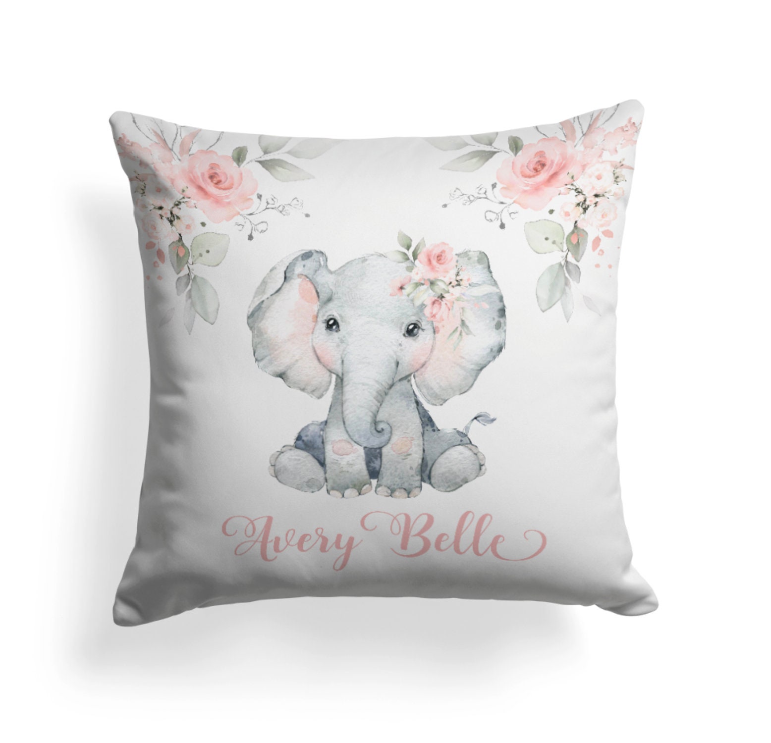 Baby Girl Elephant Bedding Set Personalized Baby Girl Etsy