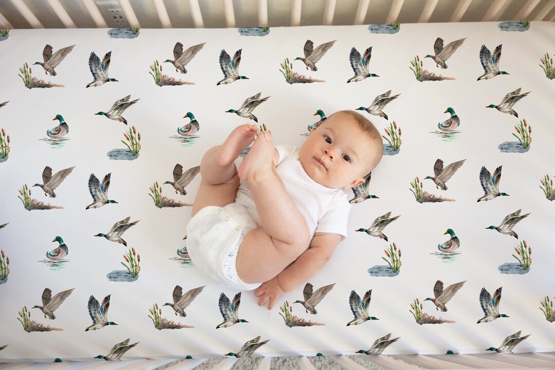 Custom Mallard Duck Crib Sheet Custom Duck Hunting Crib Bedding baby