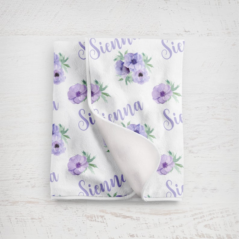 Personalized Swaddle Custom Receiving Blanket. Girl Baby Name Blanket Floral print Baby Shower Gift Floral Personalized Baby Blanket