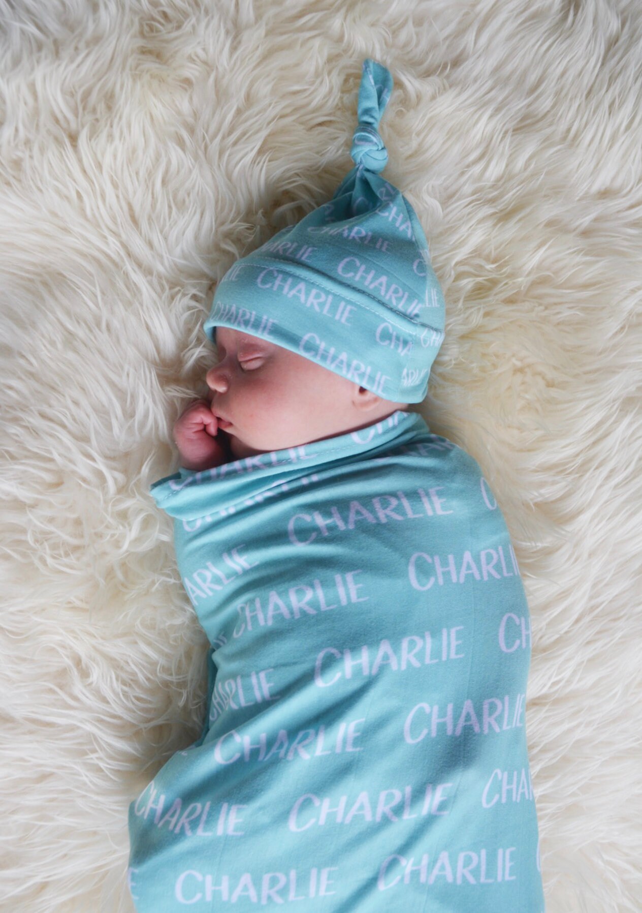 Personalized Baby Blanket Boy, Personalized Swaddle, Baby girl blanket, Baby Name Blanket Take home outfit, Birth Announcement, knotted hat
