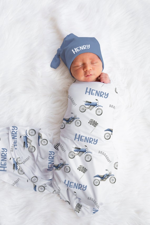 Baby Boy Birth Announcement Swaddle Personalized Baby Name Swaddle