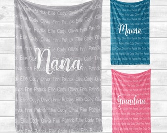 Personalized Mom Blanket, Personalized Family Blanket, Personalized Grandma Blanket, Personalized Blanket for Grandma, Custom Family Throw