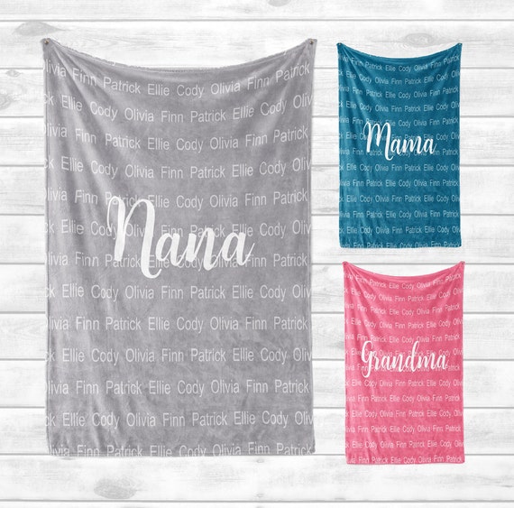 Personalized Mom Blanket Personalized Family Blanket Personalized Grandma Blanket Personalized Blanket for Grandma Custom Family Throw Etsy Canada