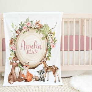 Avezano Fotohintergrund 1,5x1 M – Boho Pink Woodland Mit Tieren & Blumen Für Baby Shower, Geburtstag & Fotos