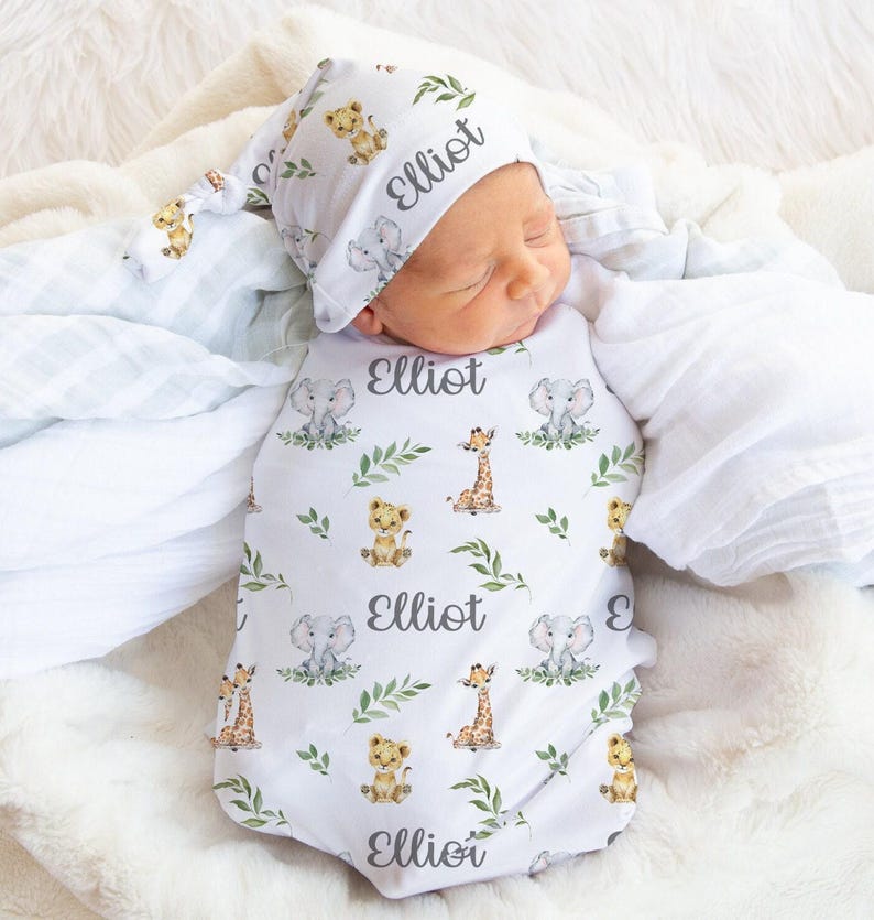 Safari Milestone Blanket Boy, Personalized Baby Boy Blanket, Safari Animal baby Blanket, Custom Blanket, Baby Gift, Baby Shower Gift SM114 image 9