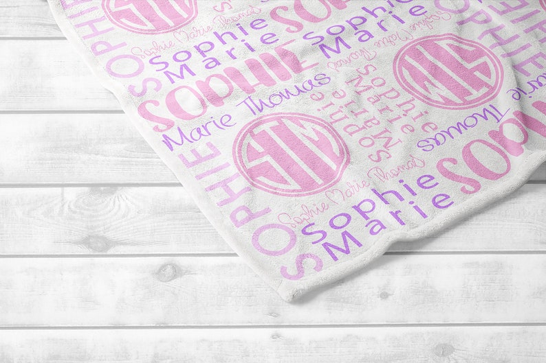 Personalized Baby Girl Blanket Monogrammed Baby Name Blanket Etsy
