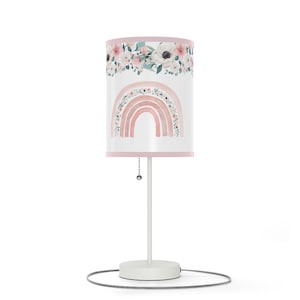 Custom Floral Rainbow Lamp - Boho Floral Rainbow Nursery Decor - Rainbow Baby Shower Gift - Trendy Baby Girl Gift - Boho Nursery Lamp - 552