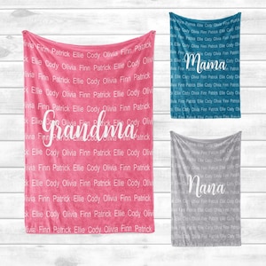 Personalized Family Blanket, Personalized Grandma Blanket, Personalized Mom Blanket, Personalized Blanket for Grandma, Custom Family Throw