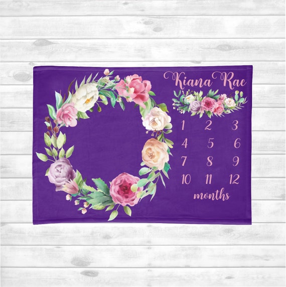 Buy Girl Milestone Blanket Floral Girl Baby Month Blanket Baby