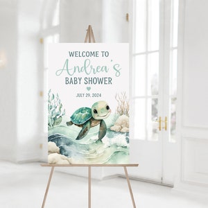 Printable Sea Turtle Baby Shower Invitation - Editable Ocean Themed ...