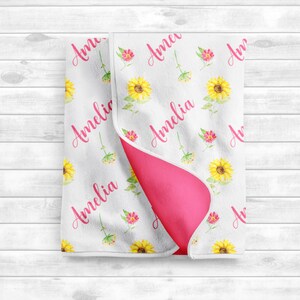 Personalizado bebé manta niña - rosa floral bebé niña manta - bebé nombre manta -bebé ducha regalo- personalizado bebé regalo- recepción