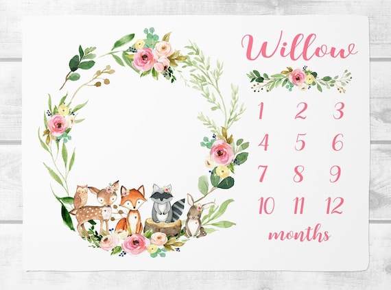 Personalized baby month blanket hotsell