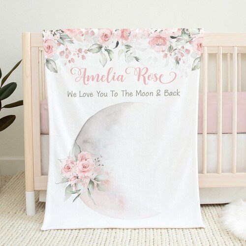 Personalized Baby Girl Blanket baby Name Blanket baby Shower Etsy
