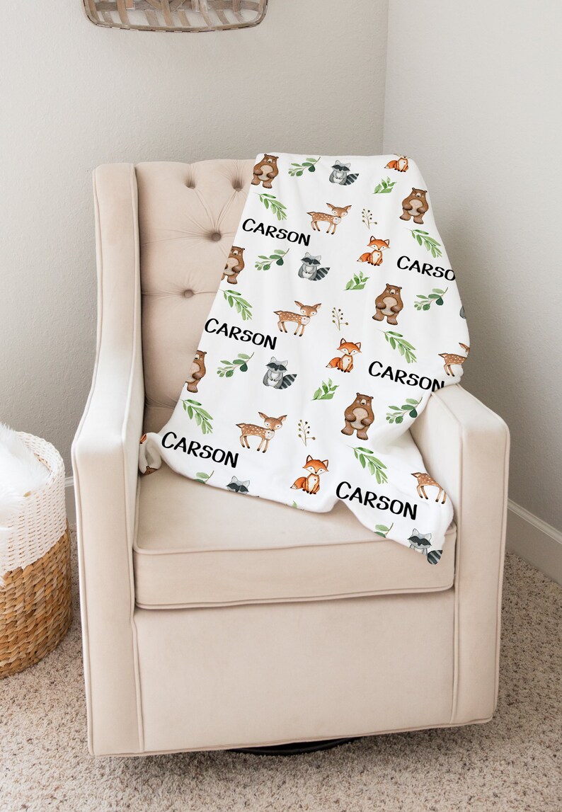 Personalized Crib Sheet With Woodland Animals Crib Sheet Etsy