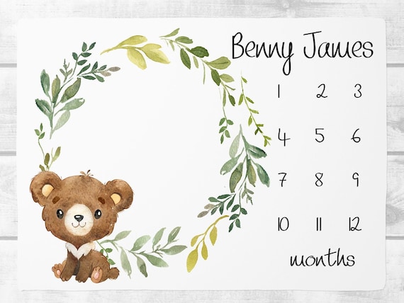 Bear outlet milestone blanket