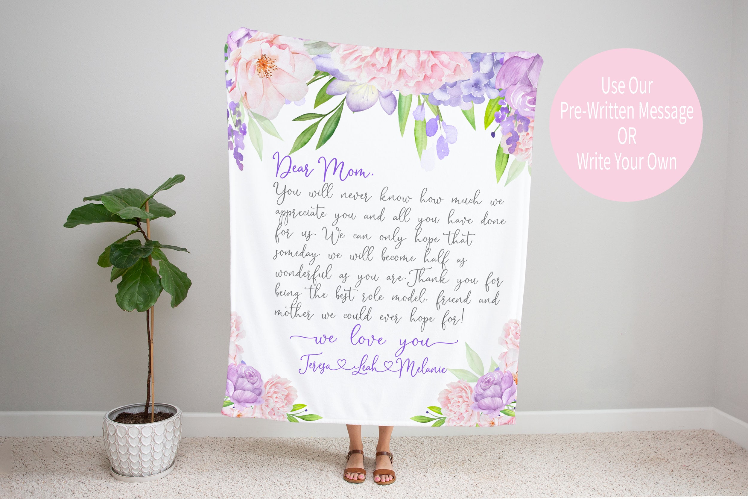 Floral Love Letter Blanket for Mom Mothers Day Blanket Etsy