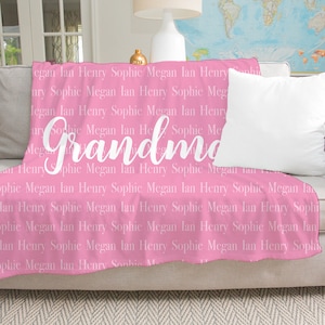 Personalized Blanket for Grandma, Mom Christmas Gift,  Throw Blanket, Christmas Blanket with Poinsettias, Holiday Blanket, Grandma Gift